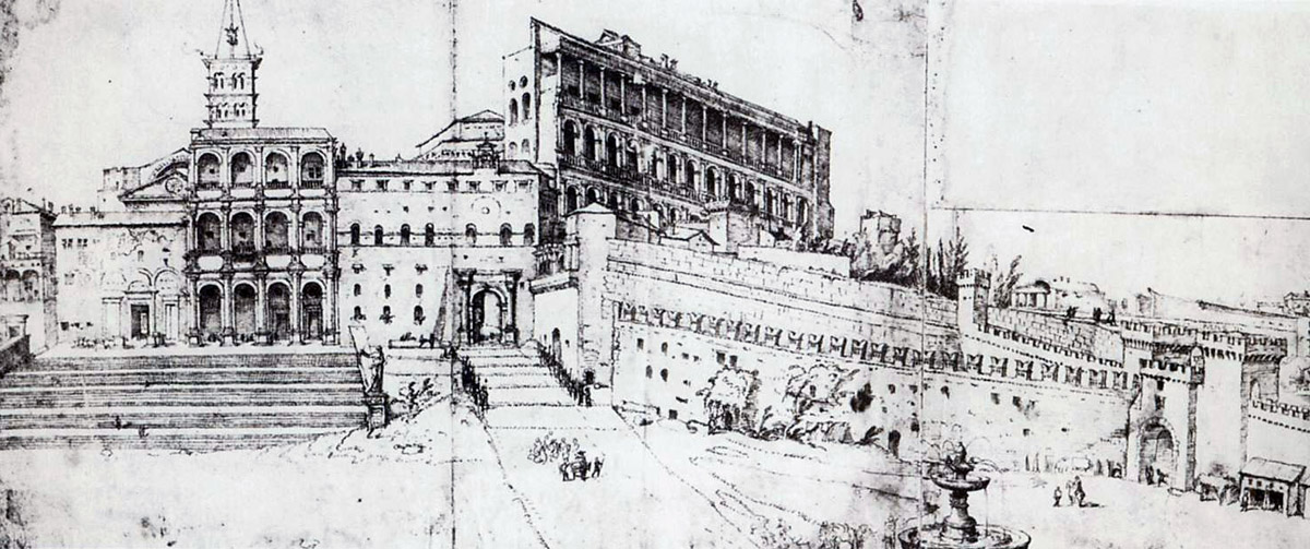 Maarten van Heemskerck,Ancienne basilique Saint-Pierre et Palais du Vatican (1535)